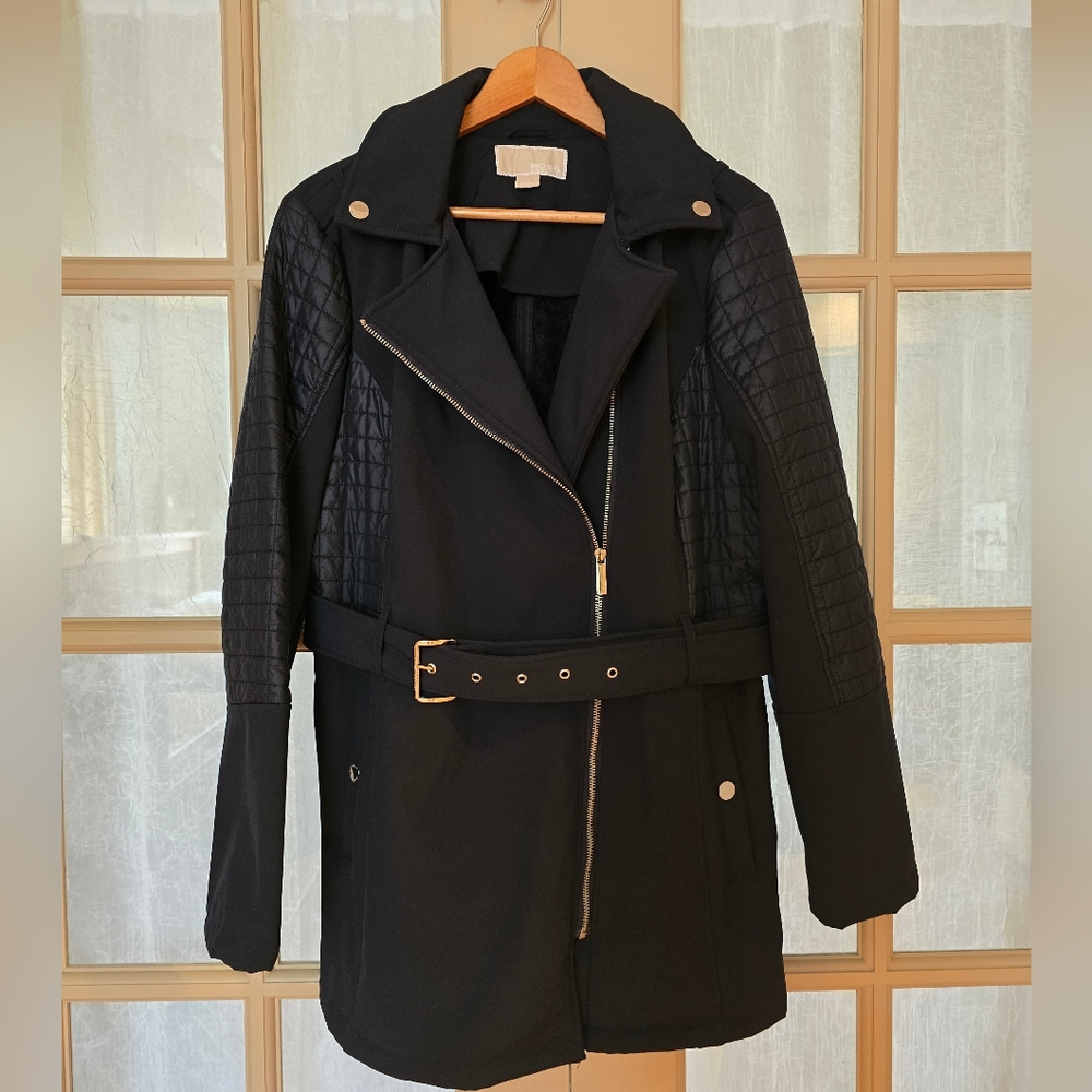 Michael Kors Black Quilted Trench Coat